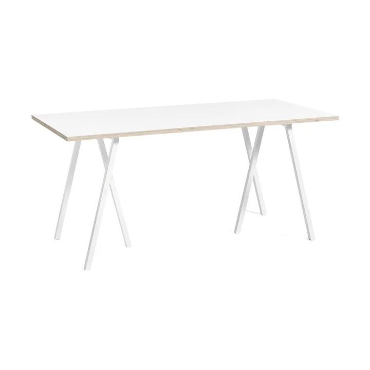 Loop Stand incl. support dining table 87,5x180 cm - White-white laminate-plywood - HAY