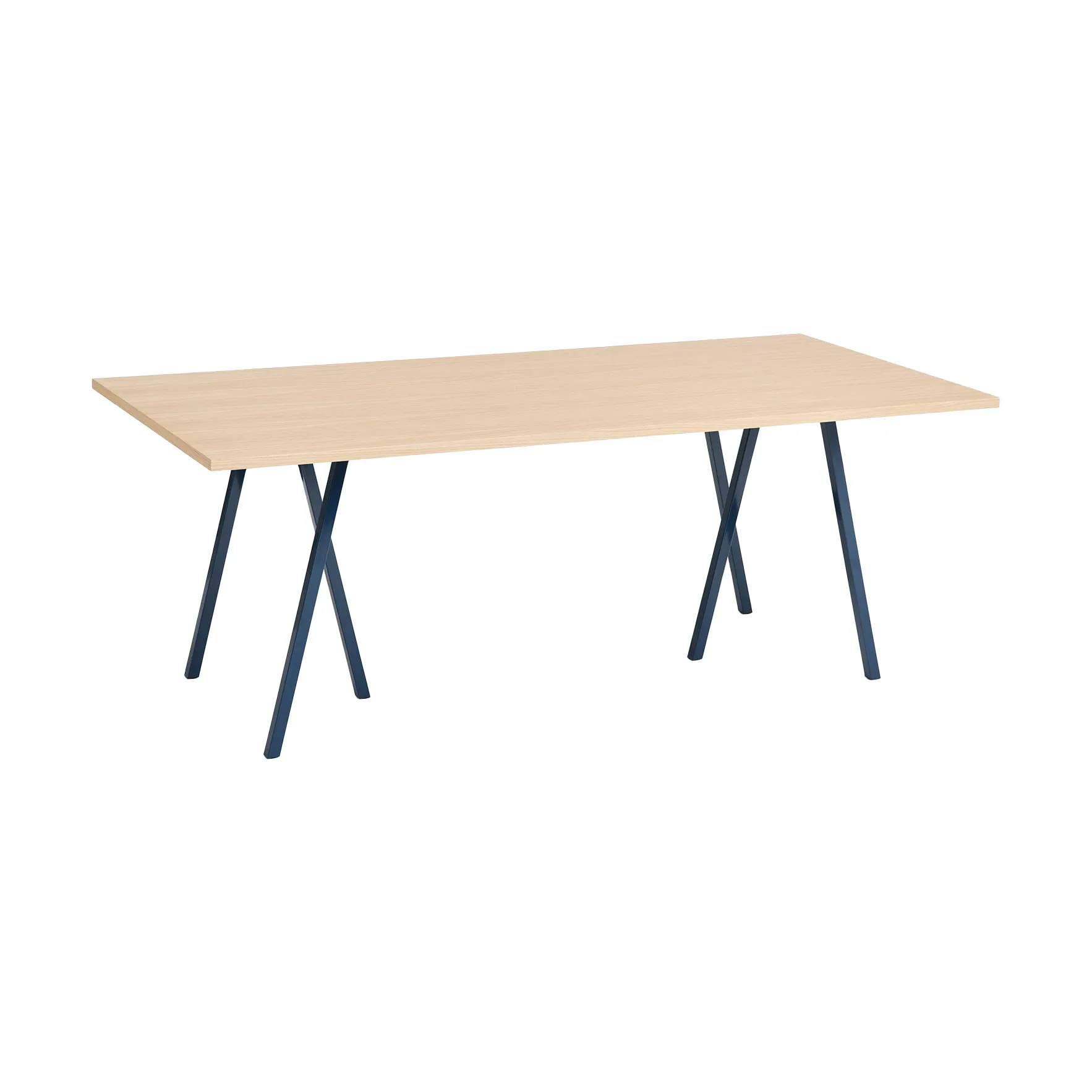 Loop Stand incl. support dining table 92,5x200 cm, Deep blue-clear lacq. oak HAY