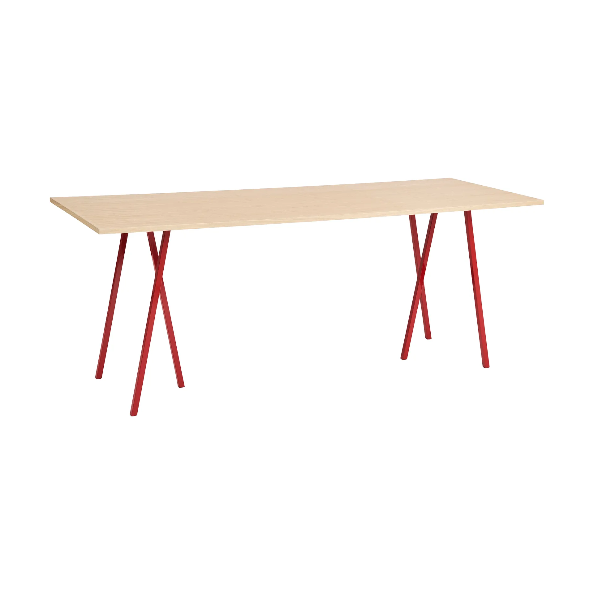 Loop Stand incl. support dining table 92,5x250 cm, Maroon red-clear lacq. oak HAY