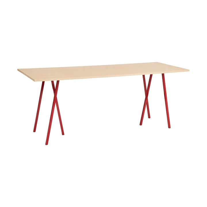 Loop Stand incl. support dining table 92,5x250 cm - Maroon red-clear lacq. oak - HAY