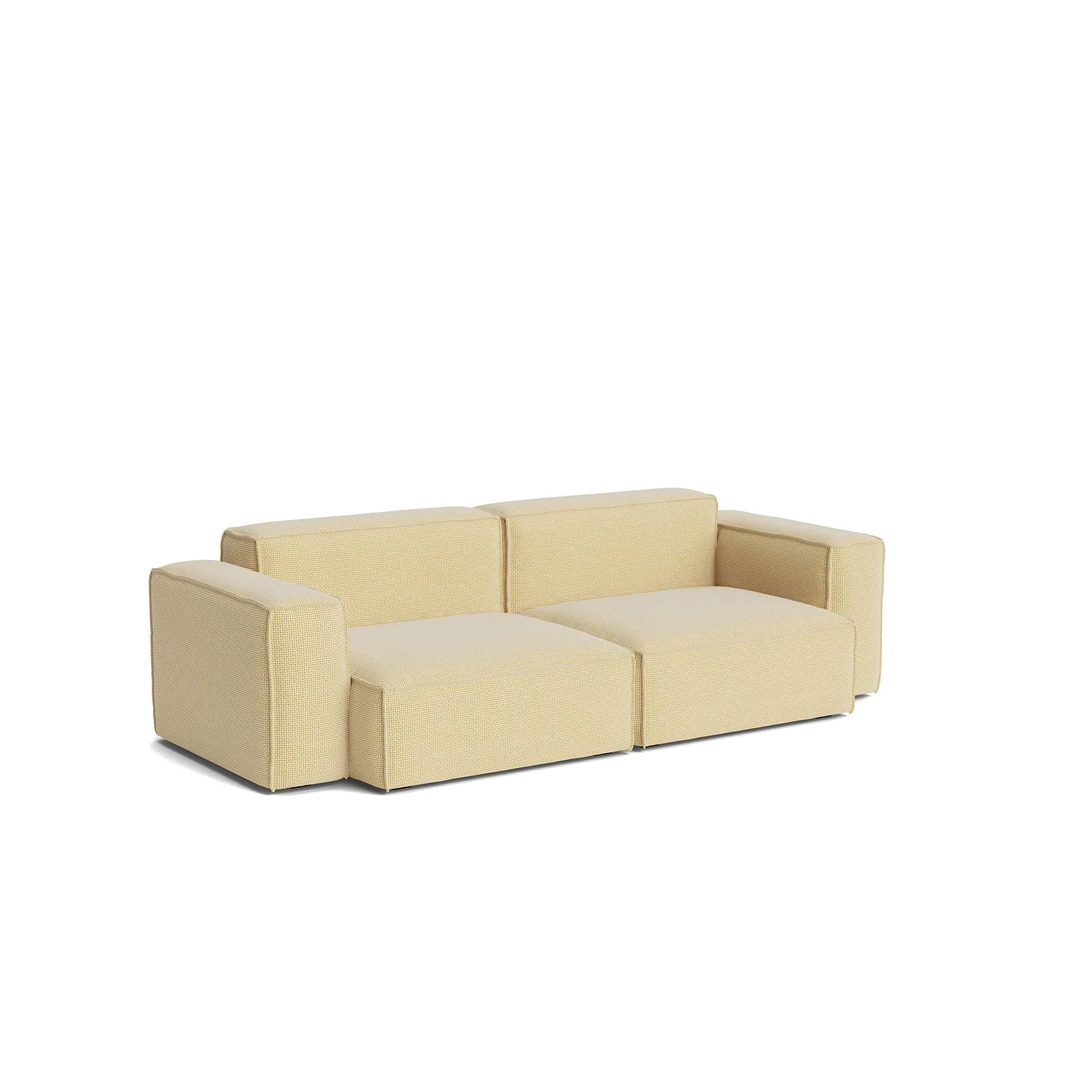 Mags Soft Low Armrest sofa 2.5-seater combination 1, Tartaglia Ocre white, removable cover HAY