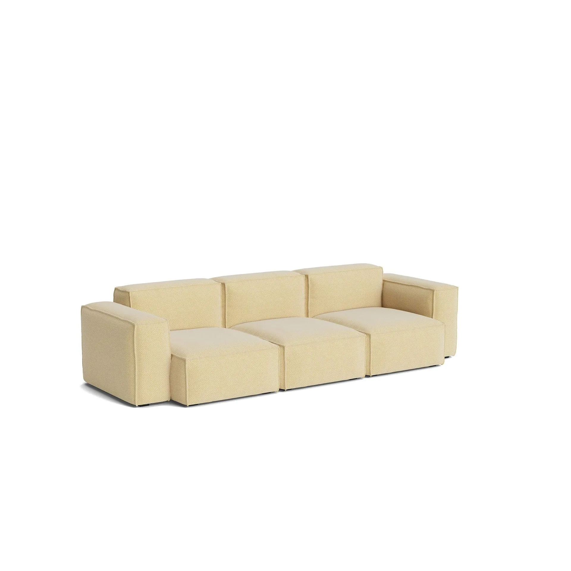 Mags Soft Low Armrest sofa 2.5-seater combination 1, Tartaglia Ocre white, removable cover HAY