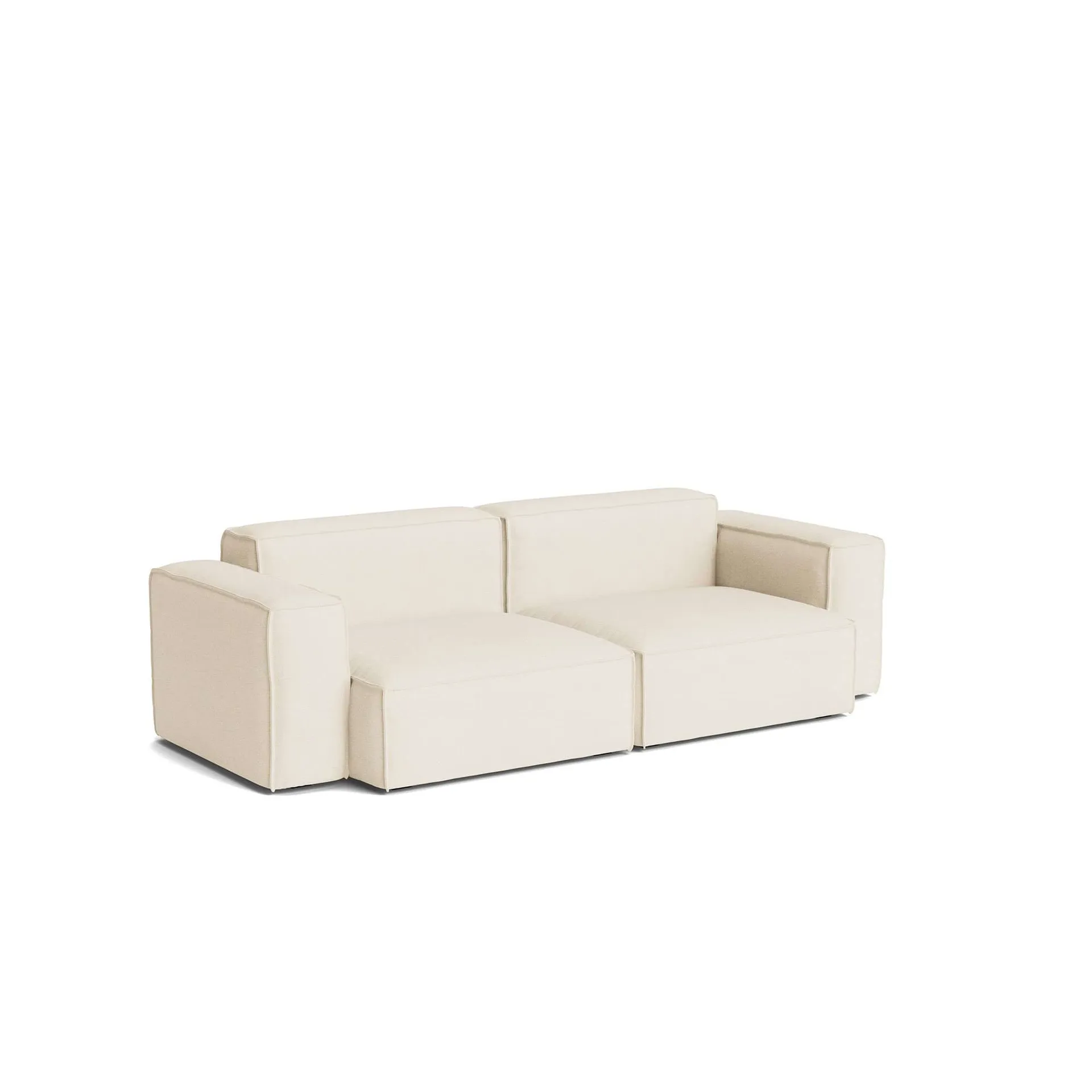 Mags Soft Low Armrest sofa 2.5-seater combination 1, Turf cream, removable cover HAY