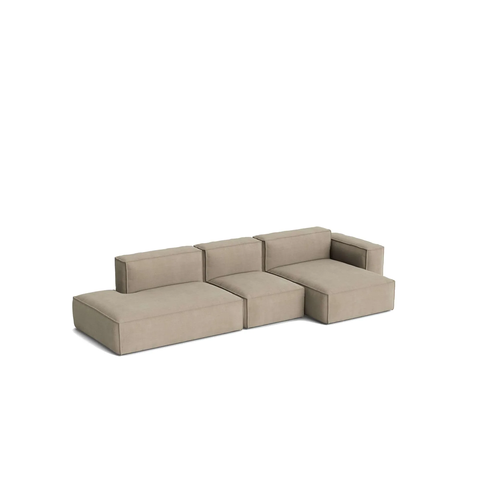 Mags Soft Low Armrest sofa 2.5-seater combination 3, Linara beige, right-hand, removable cover HAY