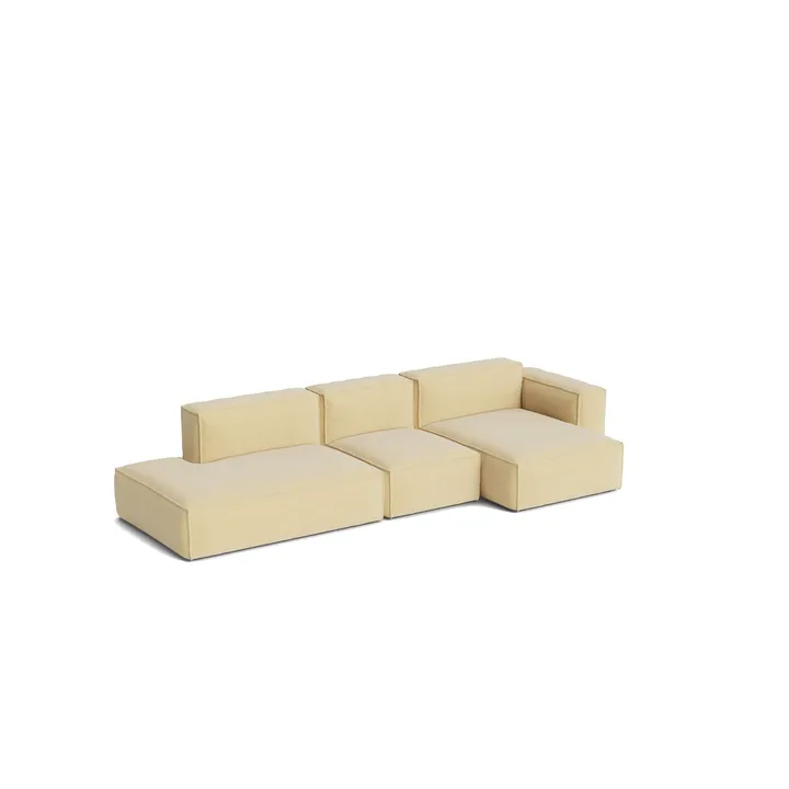Mags Soft Low Armrest sofa 2.5-seater combination 3 - Tartaglia Ocre white, right-hand, removable cover - HAY