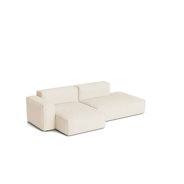Mags Soft Low Armrest sofa 2.5-seater combination 3 - Turf cream, left-facing, removable cover - HAY
