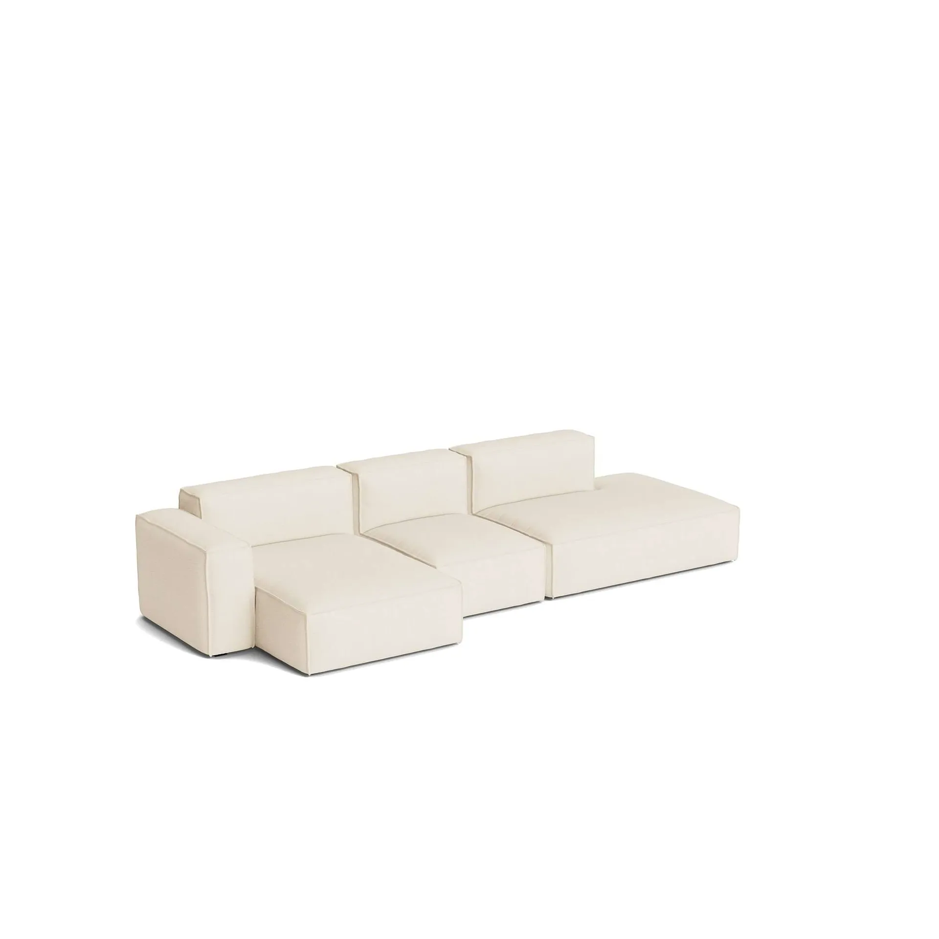 Mags Soft Low Armrest sofa 2.5-seater combination 3, Turf cream, left-facing, removable cover HAY