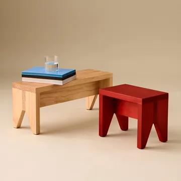 Manolito Short stool - Red, 30 cm - HAY