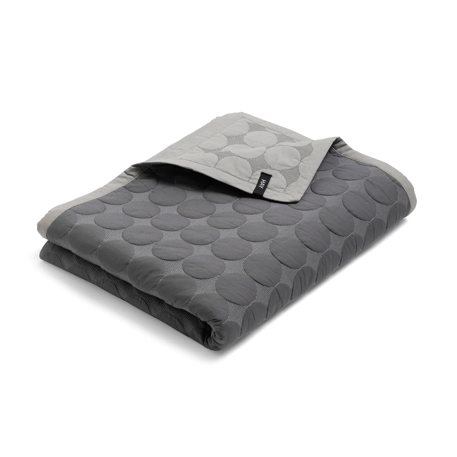 Mega Dot bedspread organic 235x245 cm, Dark grey HAY
