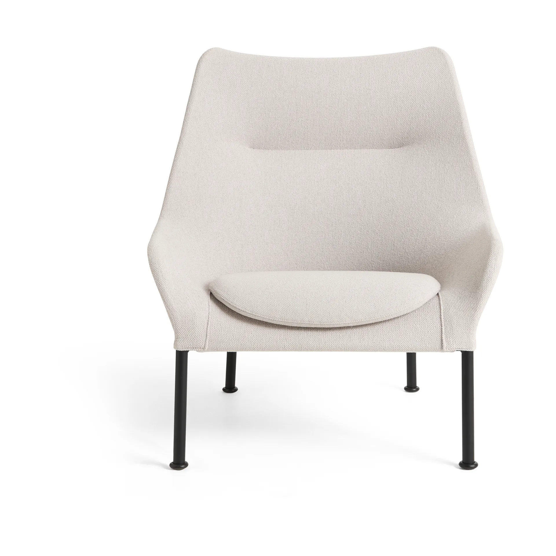 O2 Lounge Chair armchair, Soft light grey black lacquered steel HAY