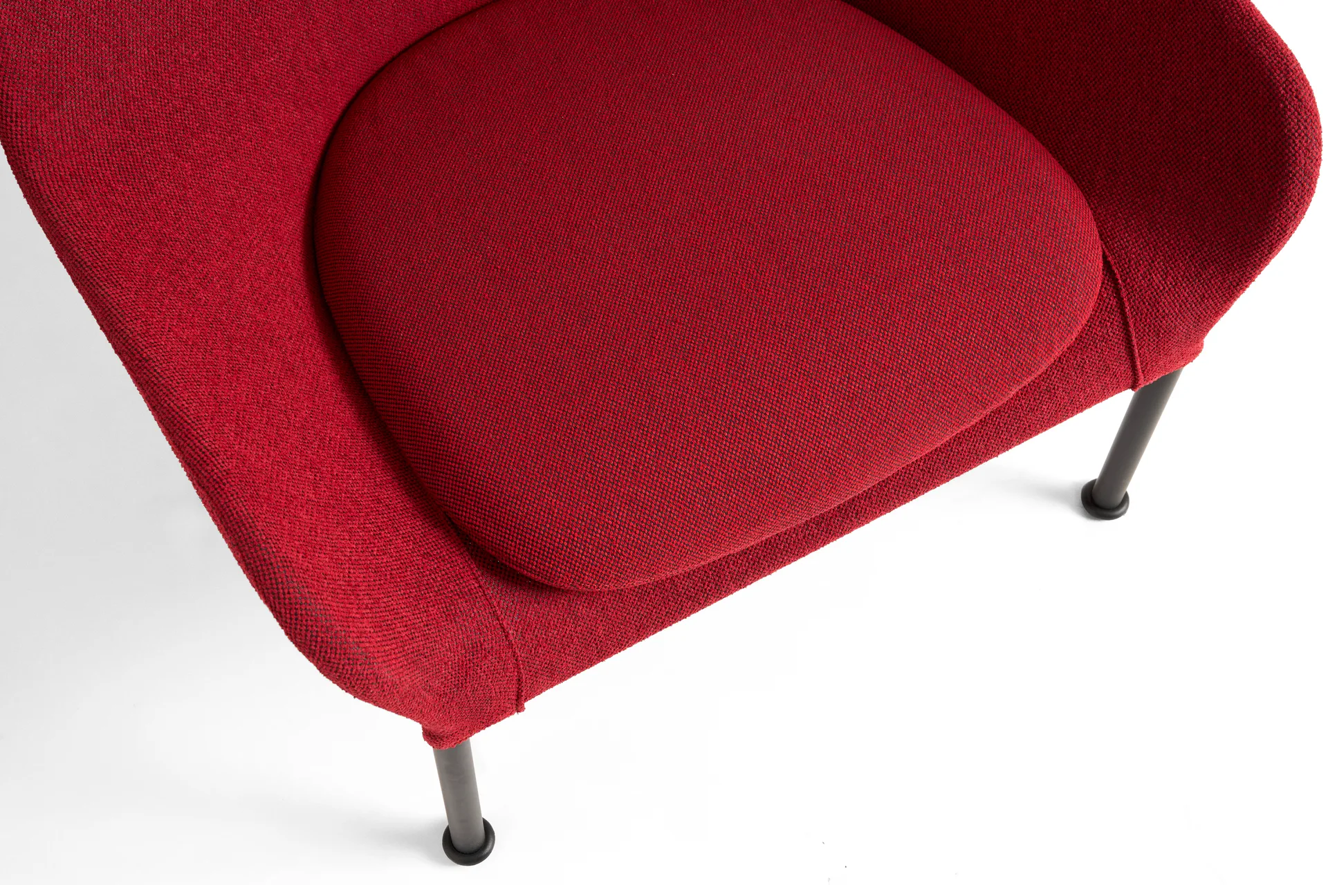 O2 Lounge Chair armchair, Soft red-black lacquered steel HAY