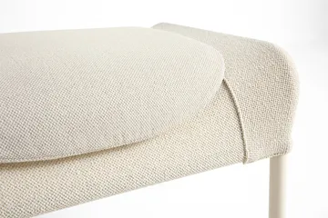 O2 Ottoman footstool - Soft cream-lacquered steel eggshell - HAY