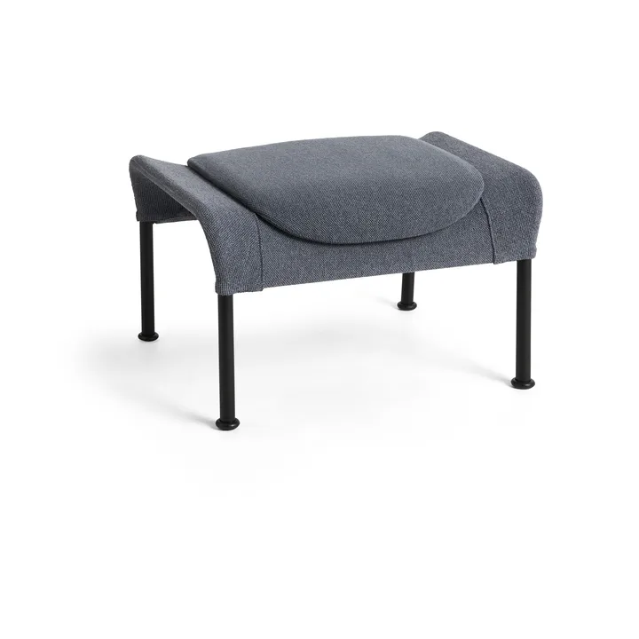 O2 Ottoman footstool - Soft grey-black lacquered steel - HAY
