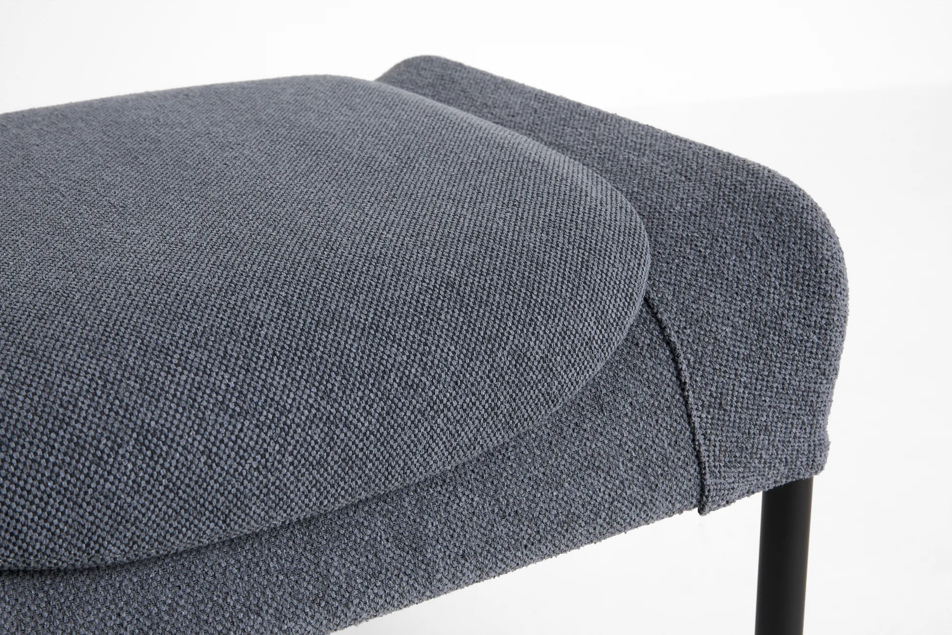 O2 Ottoman footstool, Soft grey-black lacquered steel HAY