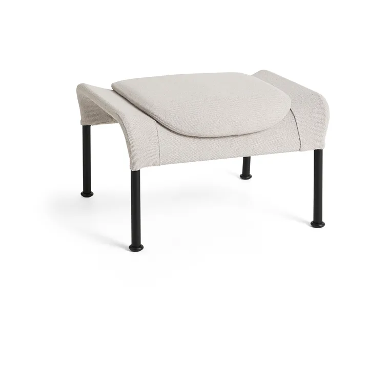 O2 Ottoman footstool - Soft light grey-black lacquered steel - HAY