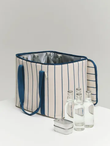 Outdoor Market cooler bag - Blue-beige - HAY