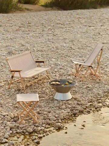 Outdoor Market foldable sofa - Beige-red, 2-seater - HAY