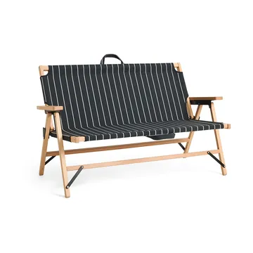 Outdoor Market foldable sofa - Black-beige, 2 seater - HAY