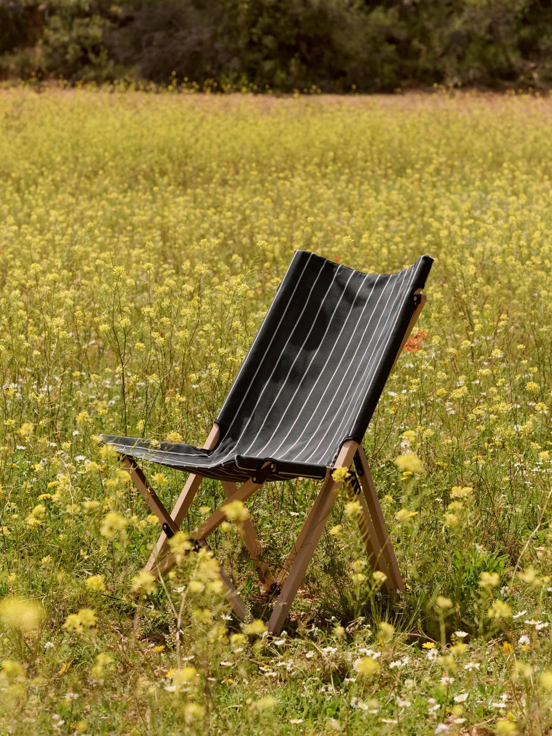 Outdoor Market folding chair, Black-beige HAY