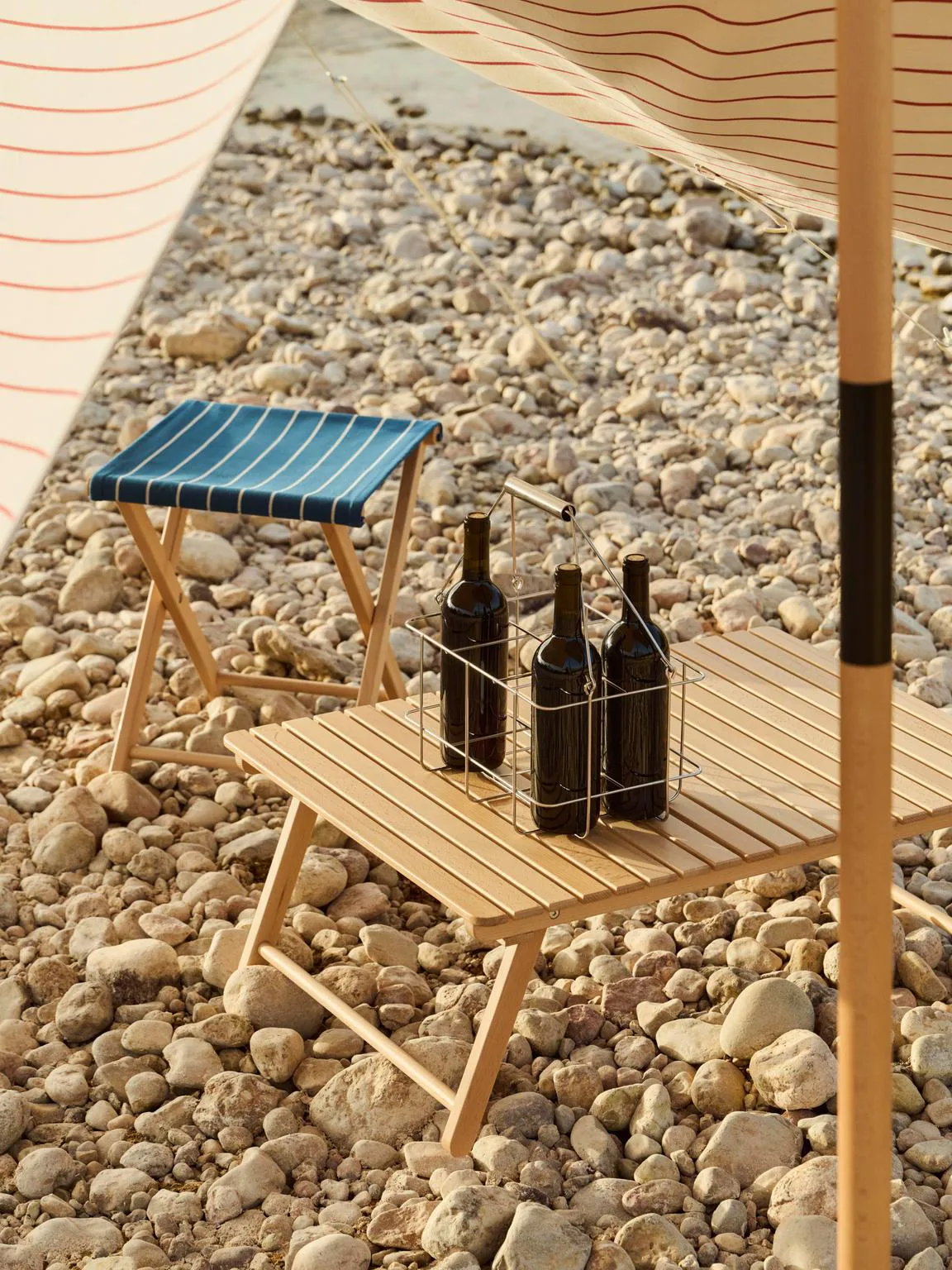 Outdoor Market folding table, Beech, large HAY