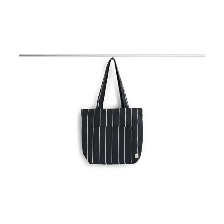 Outdoor Market tote bag - Black-beige, medium - HAY