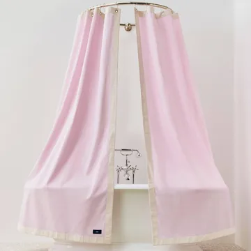 Outline shower curtain - Pink and cream - HAY