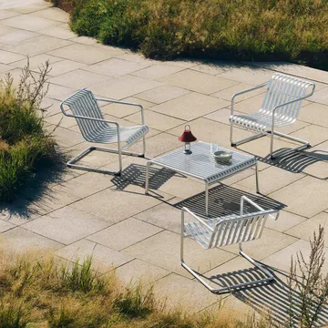 Palissade Cantilever Low lounge armchair - Hot galvanised steel - HAY