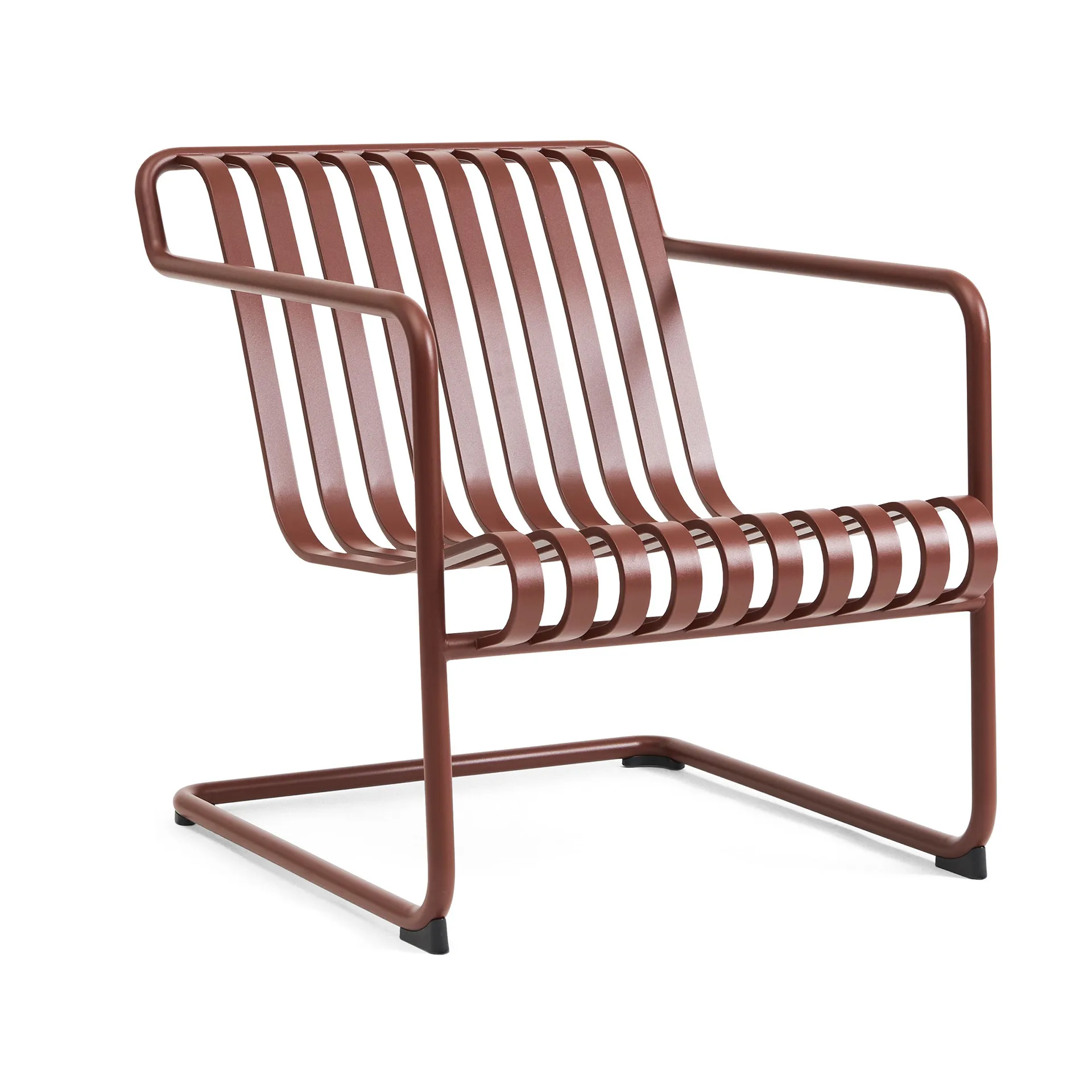Palissade Cantilever Low lounge armchair, Iron red HAY