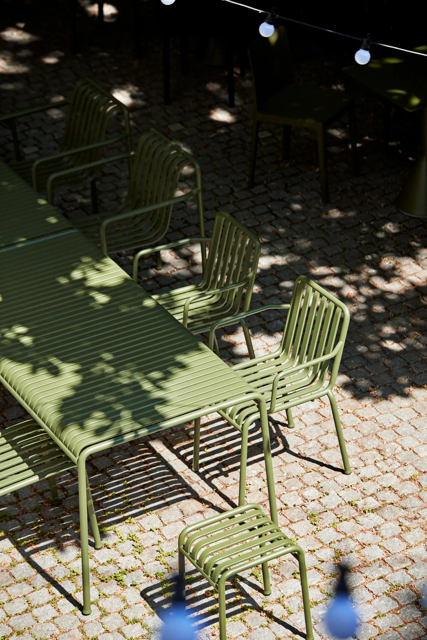Palissade dining set 2 Dining armchair + bench 170x90 cm olive,  HAY