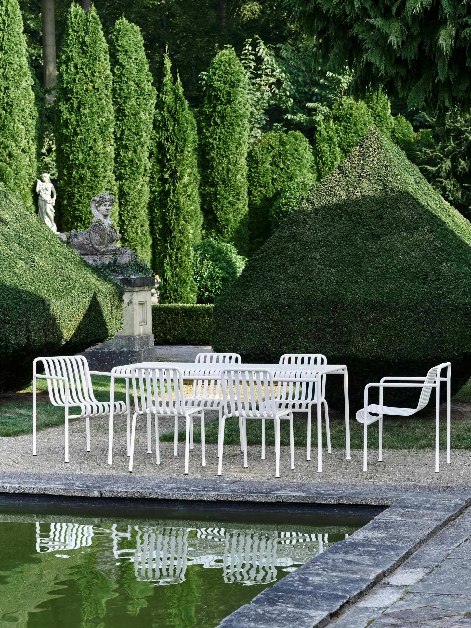 Palissade dining set 4 chairs 170x90 cm cream white HAY