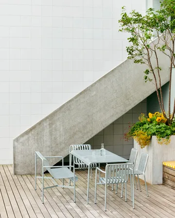 Palissade dining set 4 chairs 170x90 cm galvanized - HAY