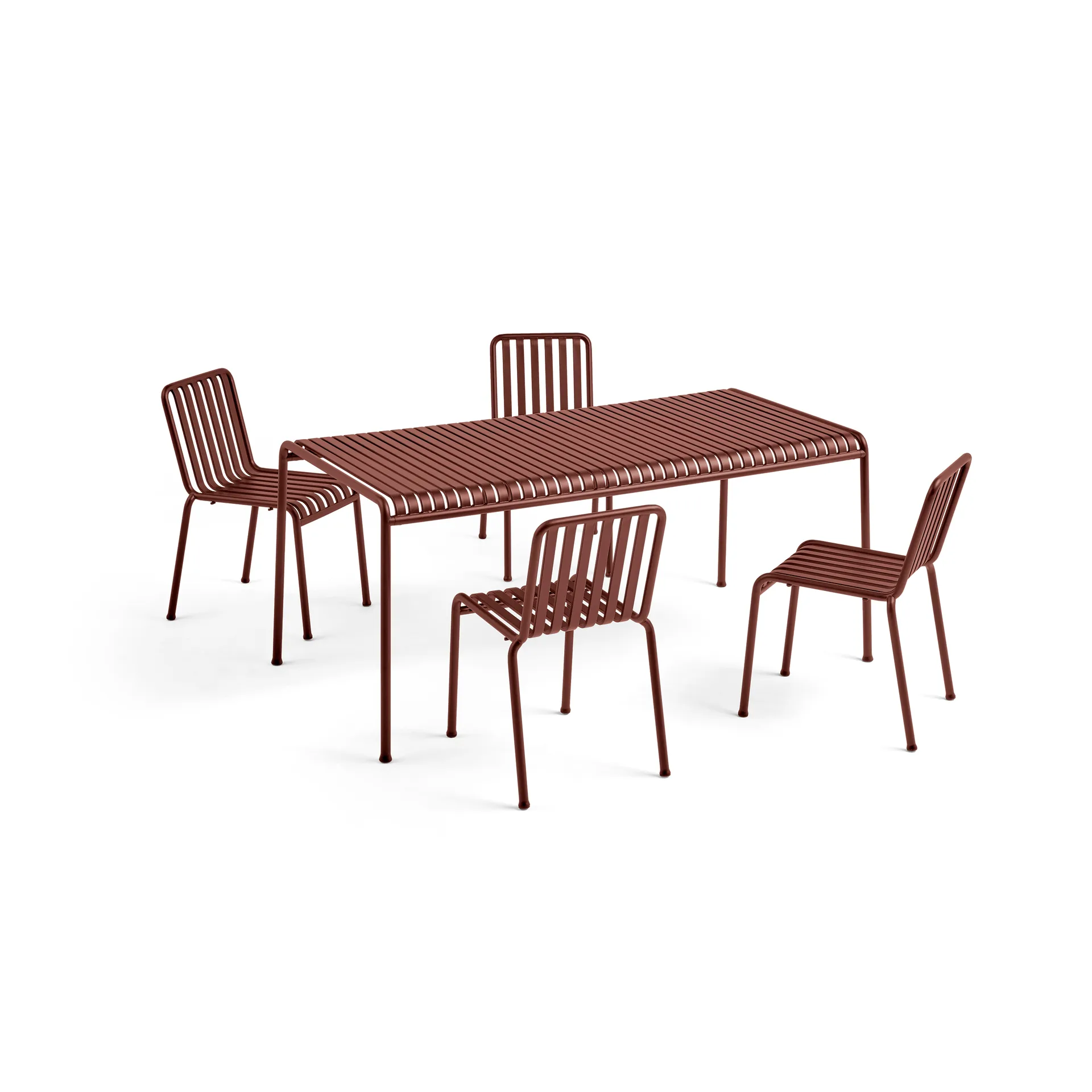 Palissade dining set 4 chairs 170x90 cm - Iron red,  HAY