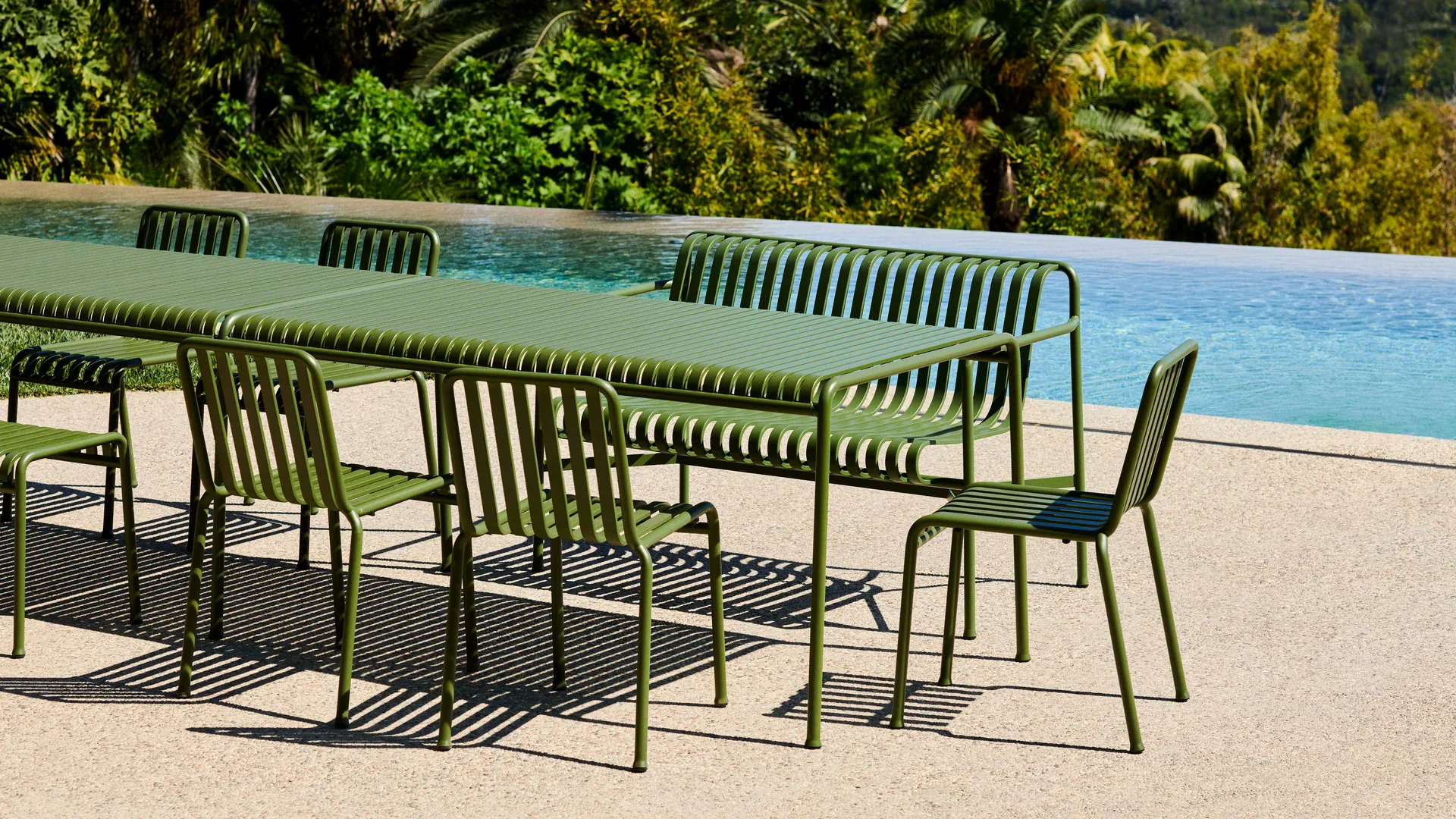 Palissade dining set 4 chairs 170x90 cm - Olive,  HAY