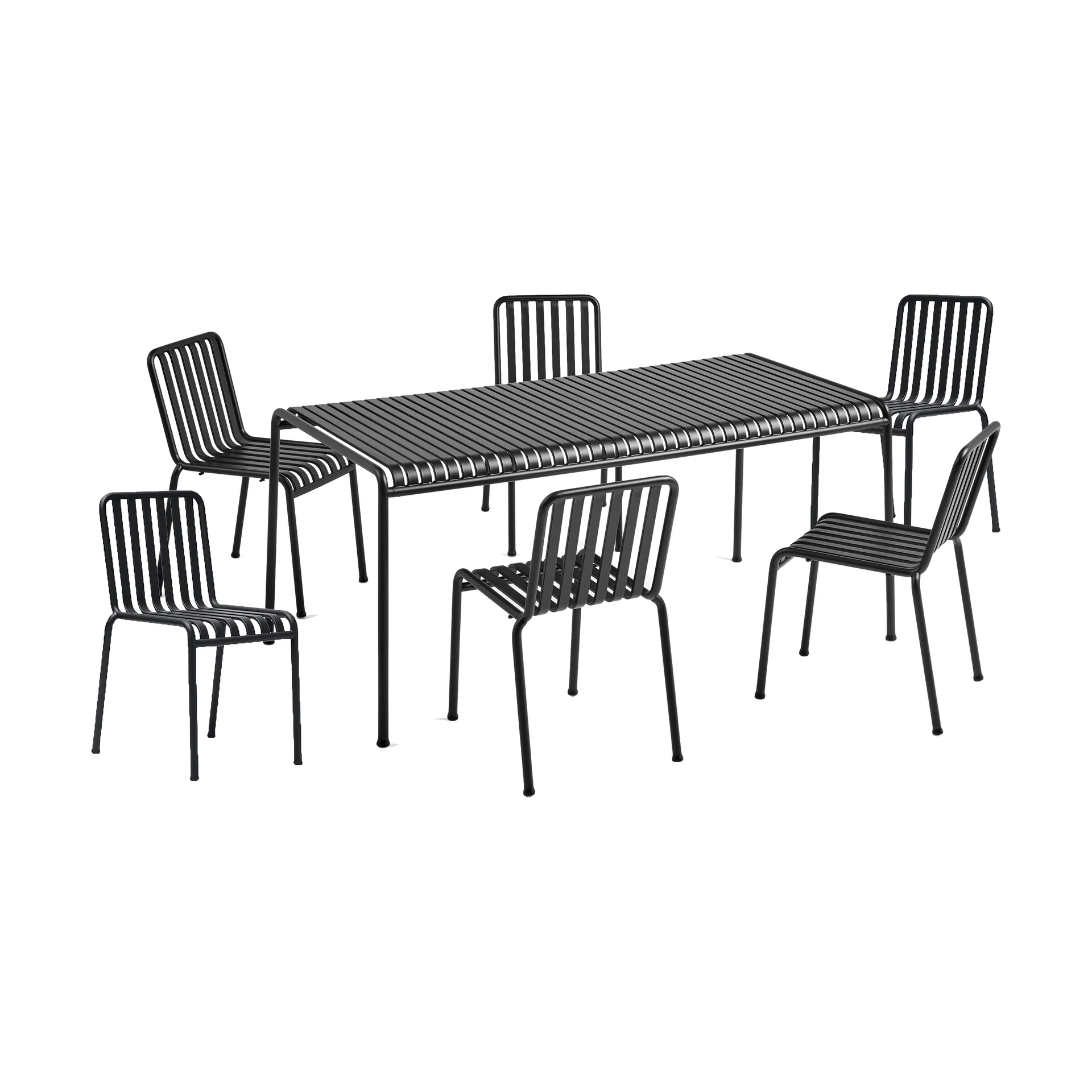 Palissade dining set 6 chairs 170x90 cm anthracite,  HAY