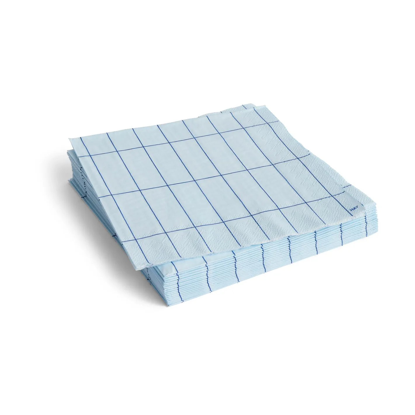 Pattern Dinner napkin 40x40 cm 20-pack, Light blue-blue grid HAY