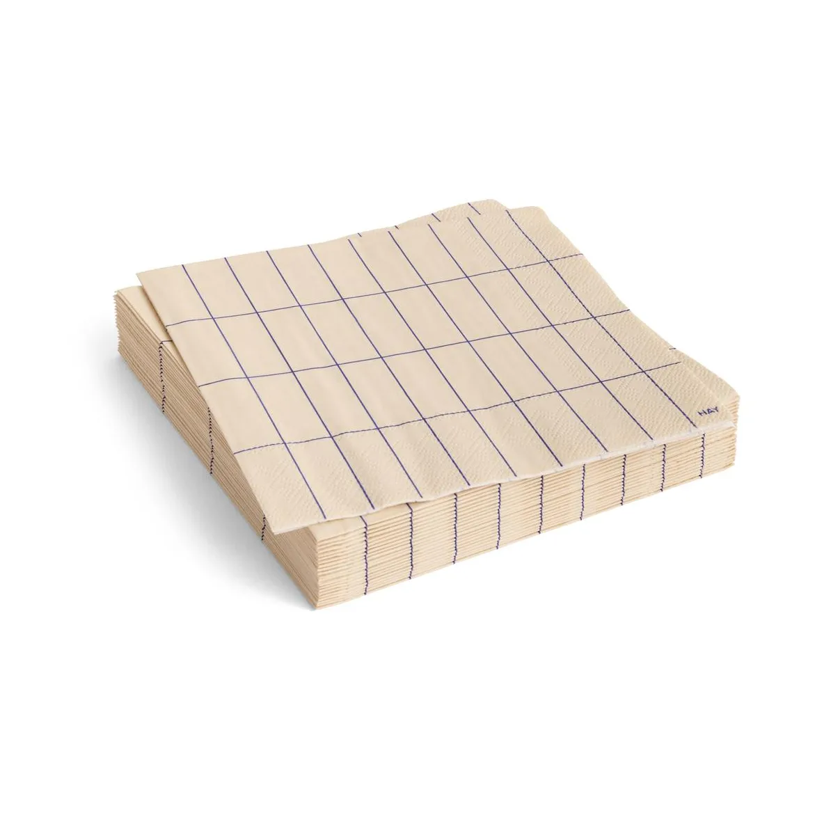 Pattern Lunch napkin 33x33 cm 20-pack, Off white-blue grid HAY