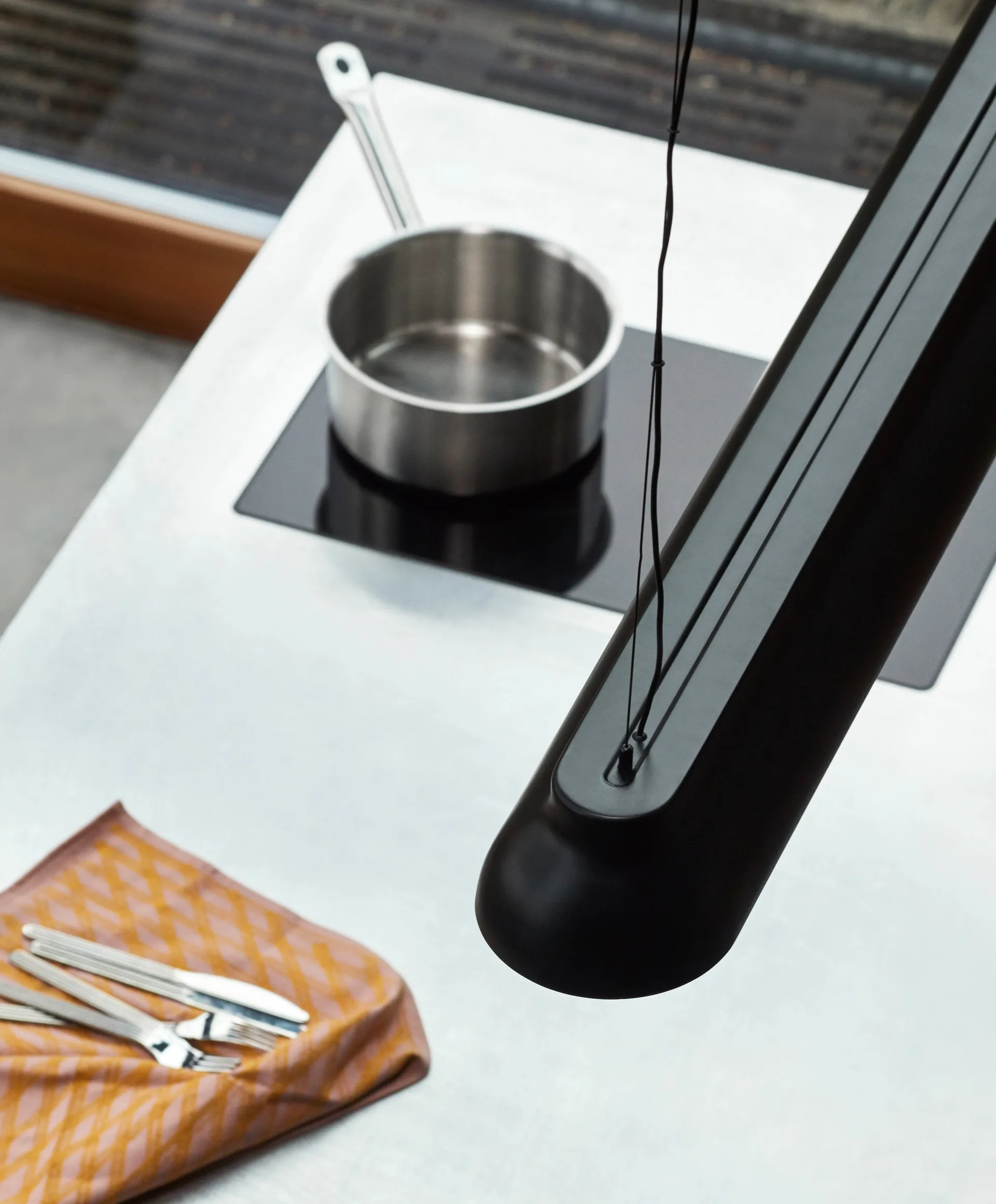 PC Linear pendant lamp, Soft black HAY