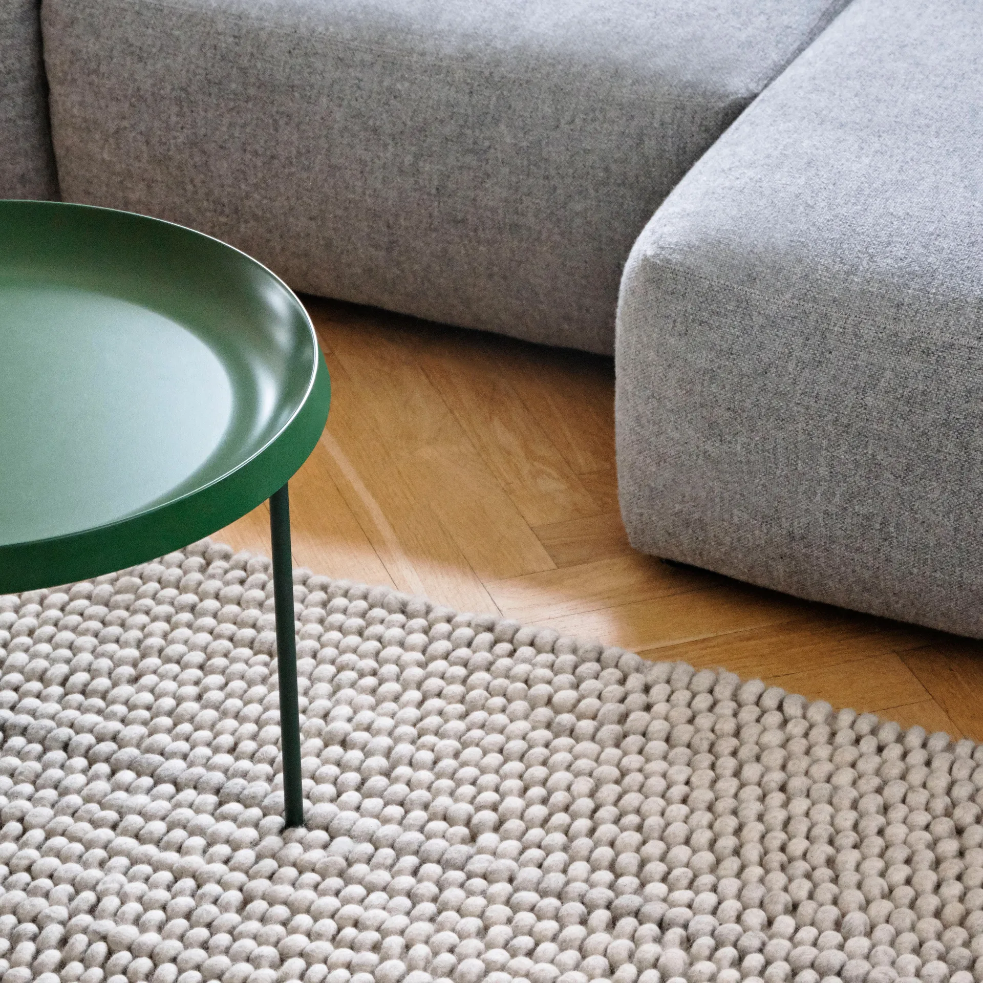 Peas wool rug 170x240 cm, Soft grey HAY