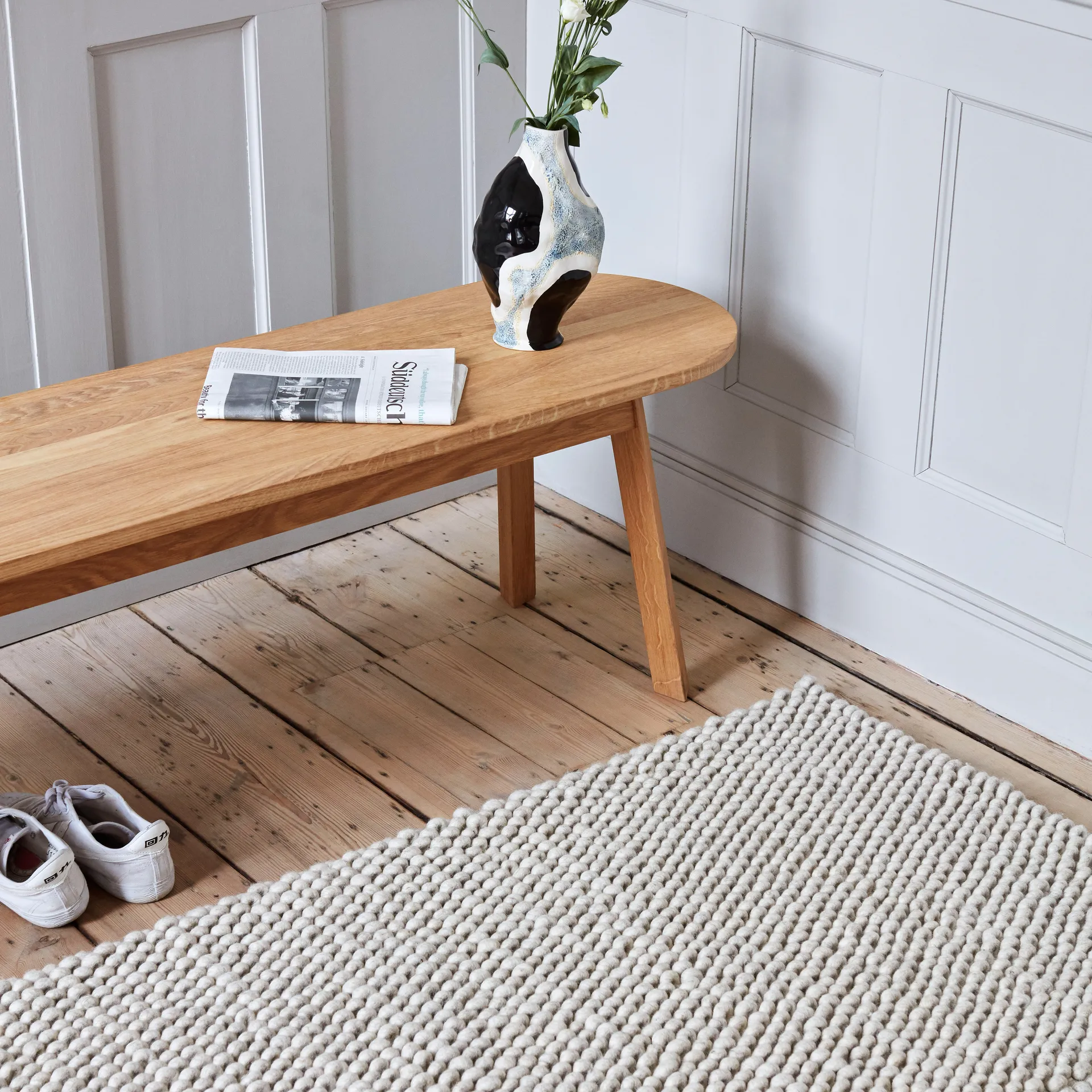 Peas wool rug 200x300 cm, Soft grey HAY