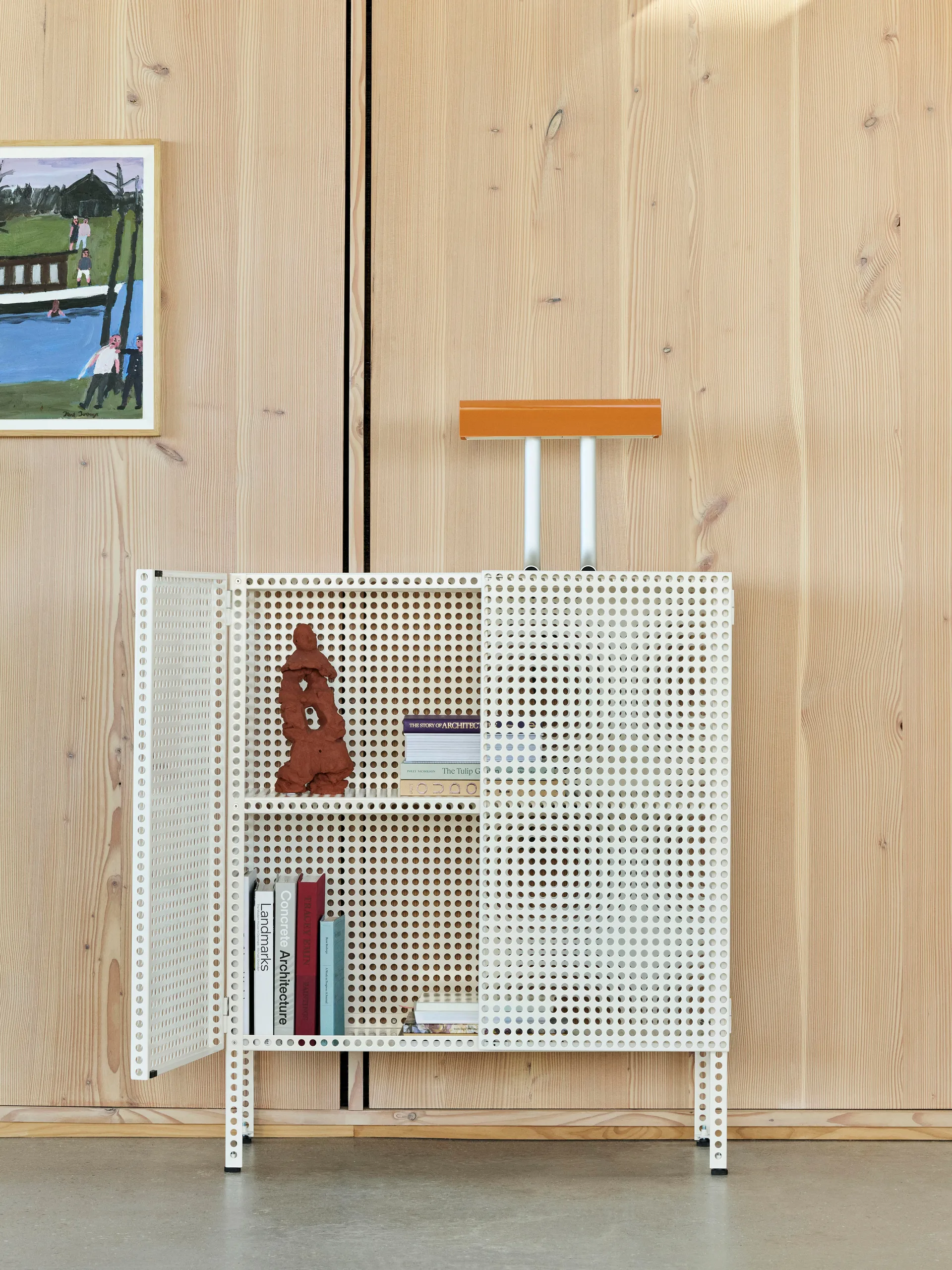 Perforated Cabinet cabinet medium, Eggshell HAY