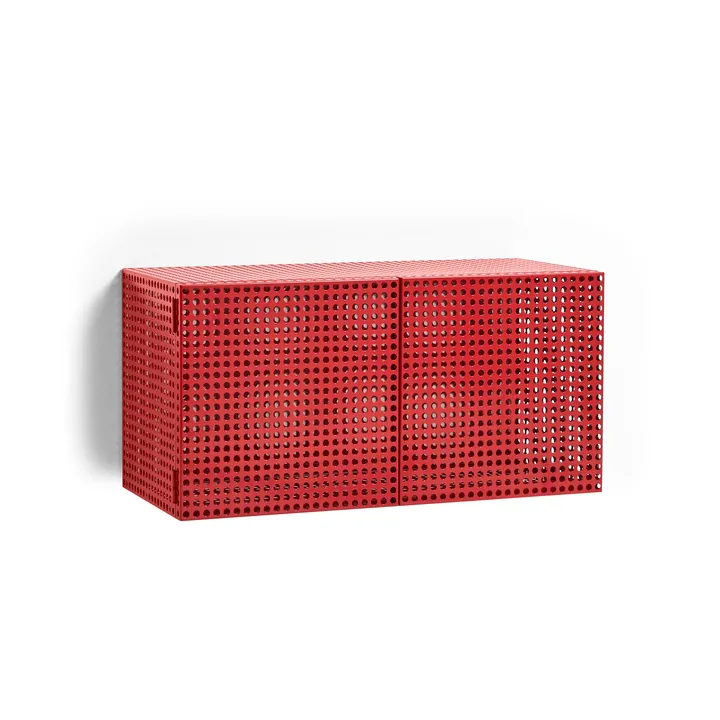 Perforated Cabinet wall cabinet small - Wine red - HAY