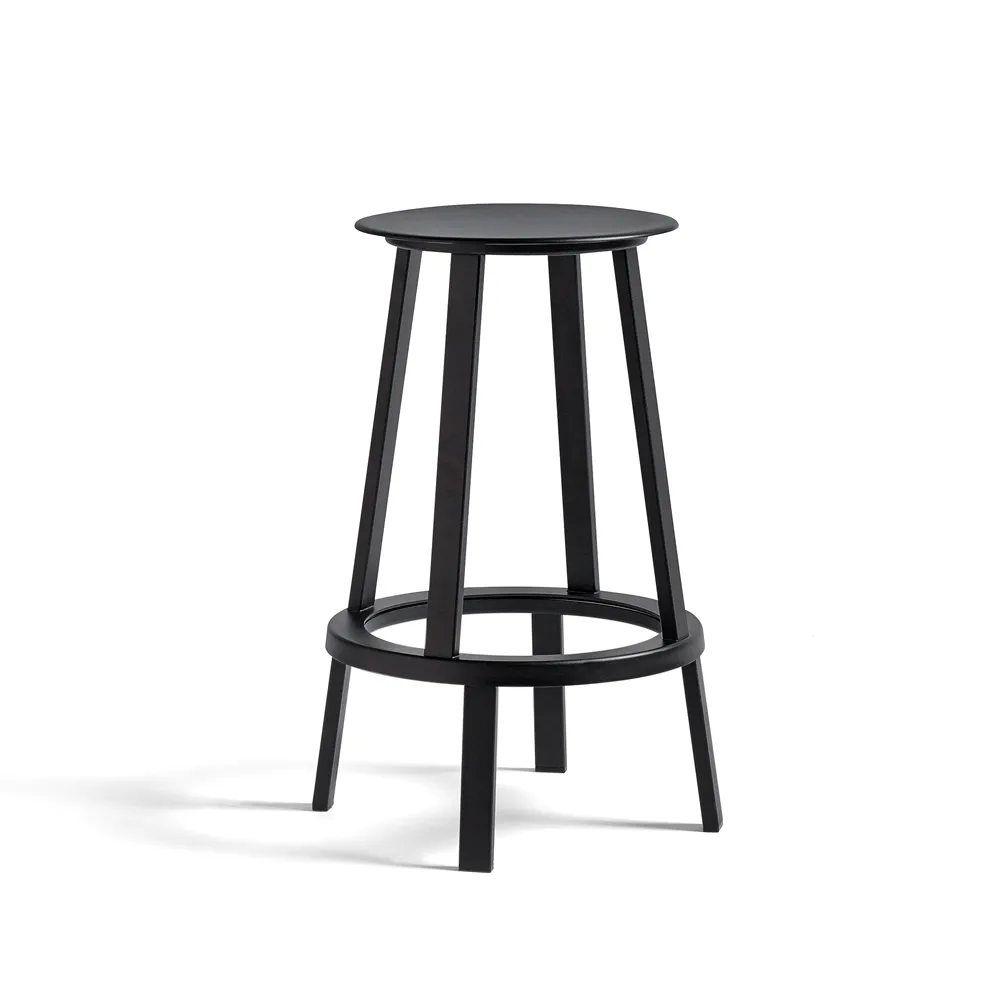Revolver bar stool, Black, low HAY