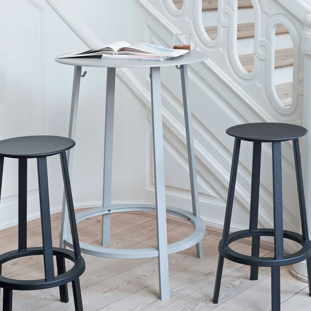 Revolver bar stool, Sky grey, high HAY
