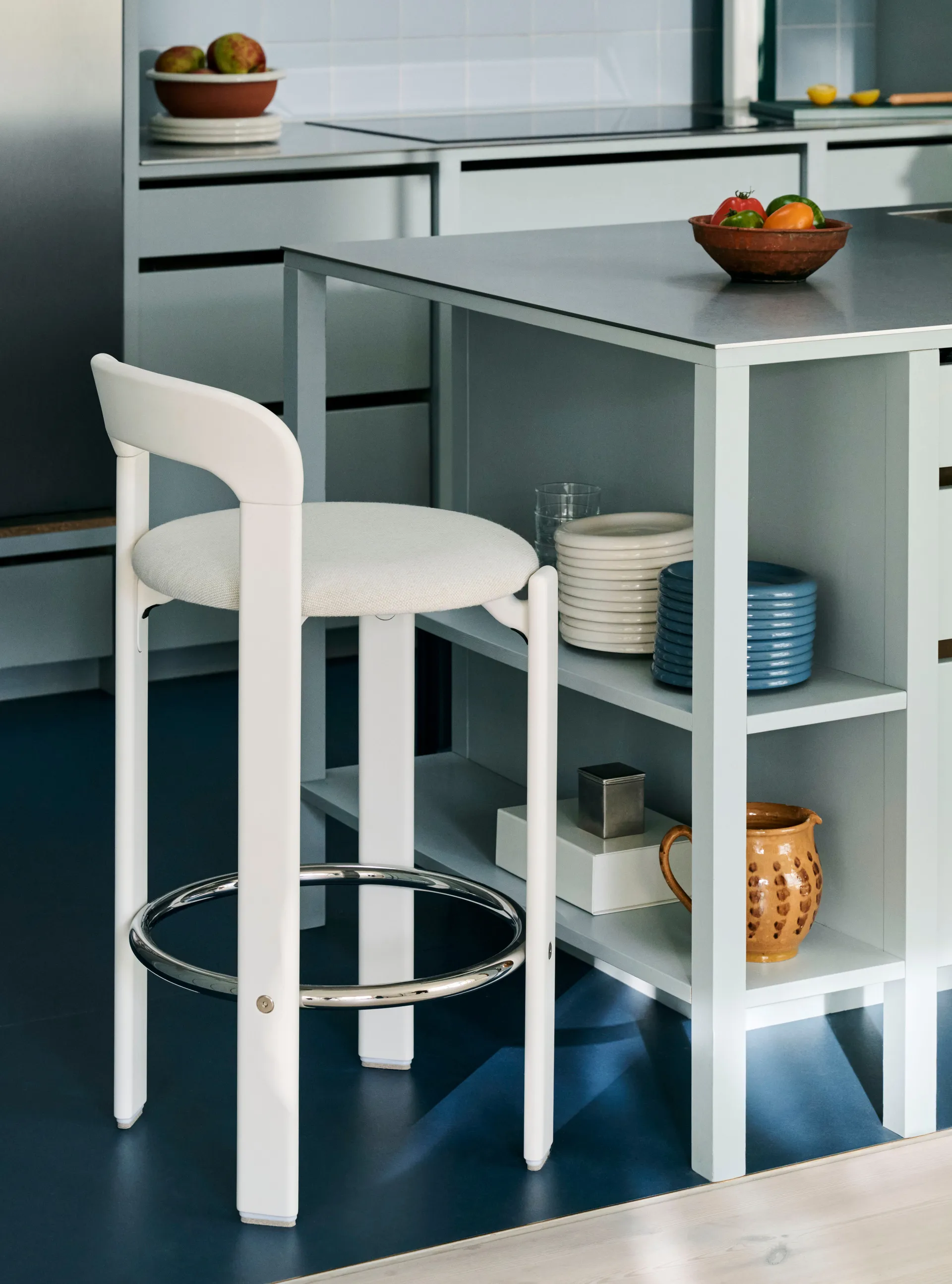 Rey bar stool upholstered 75 cm, Mode 011-cream white HAY