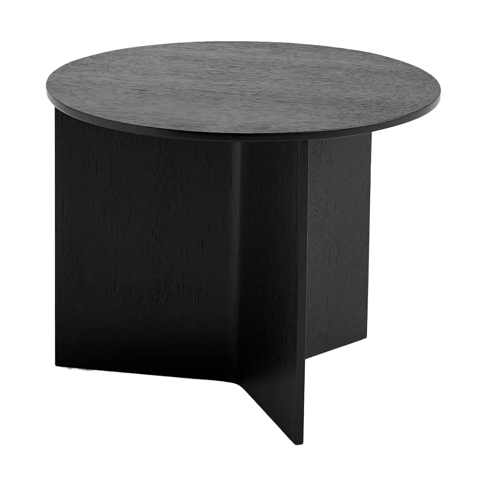 Slit coffee table Ø45 cm, Black lacquered oak HAY