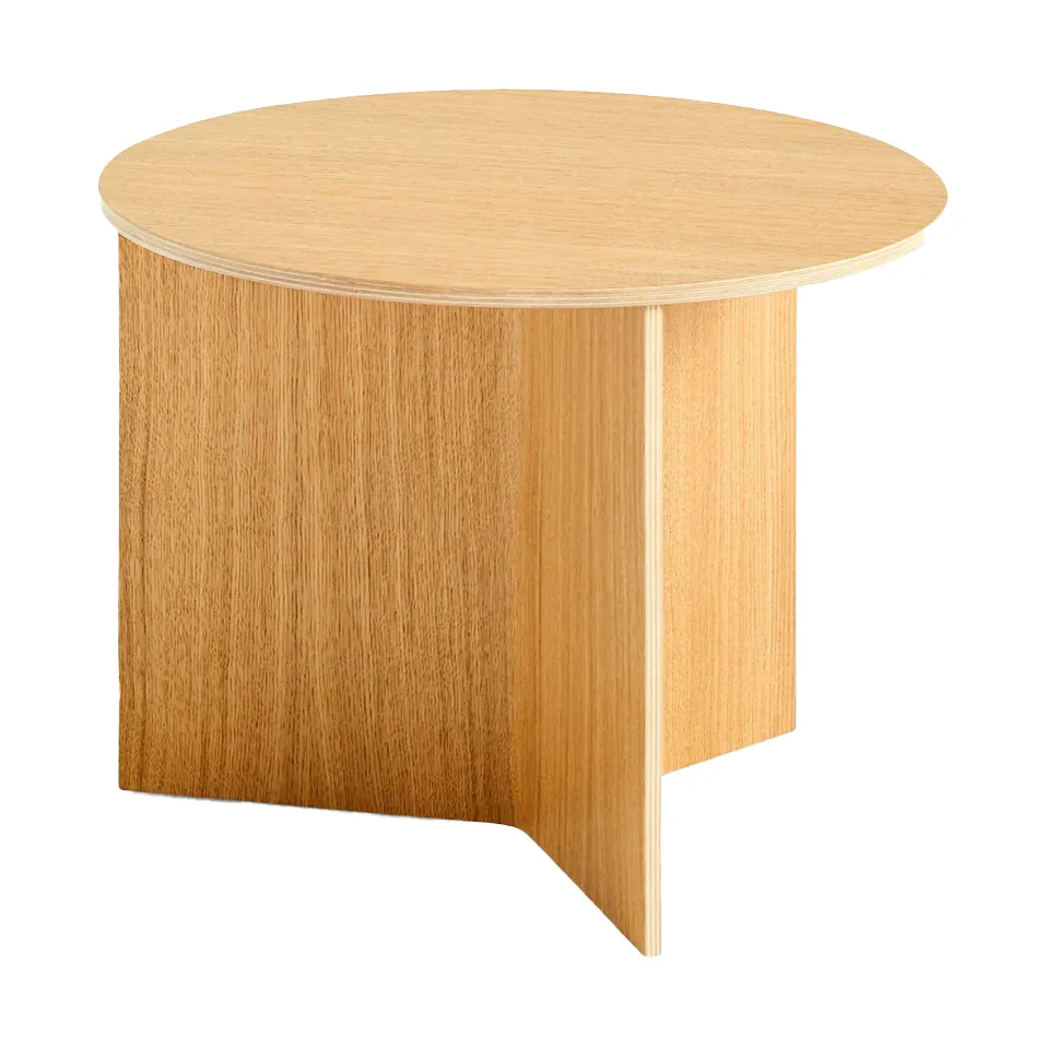 Slit coffee table Ø45 cm, Lacquered oak HAY