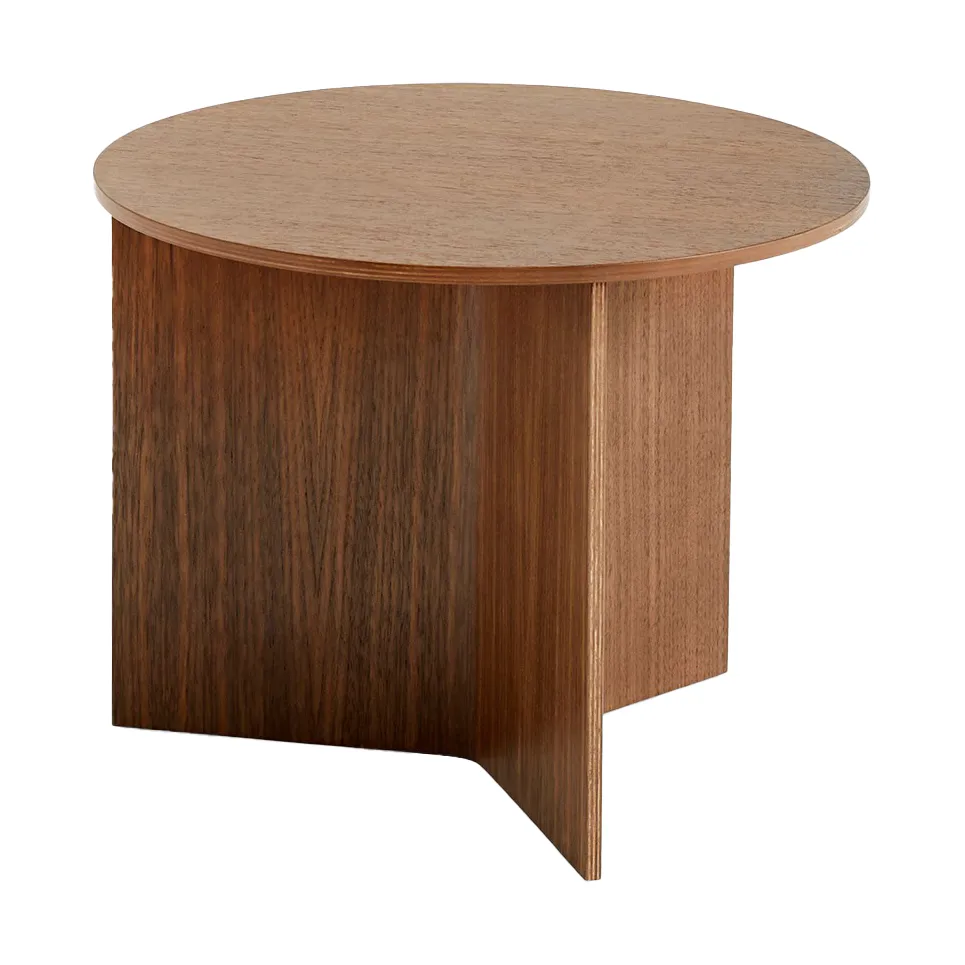 Slit coffee table Ø45 cm, Lacquered walnut HAY