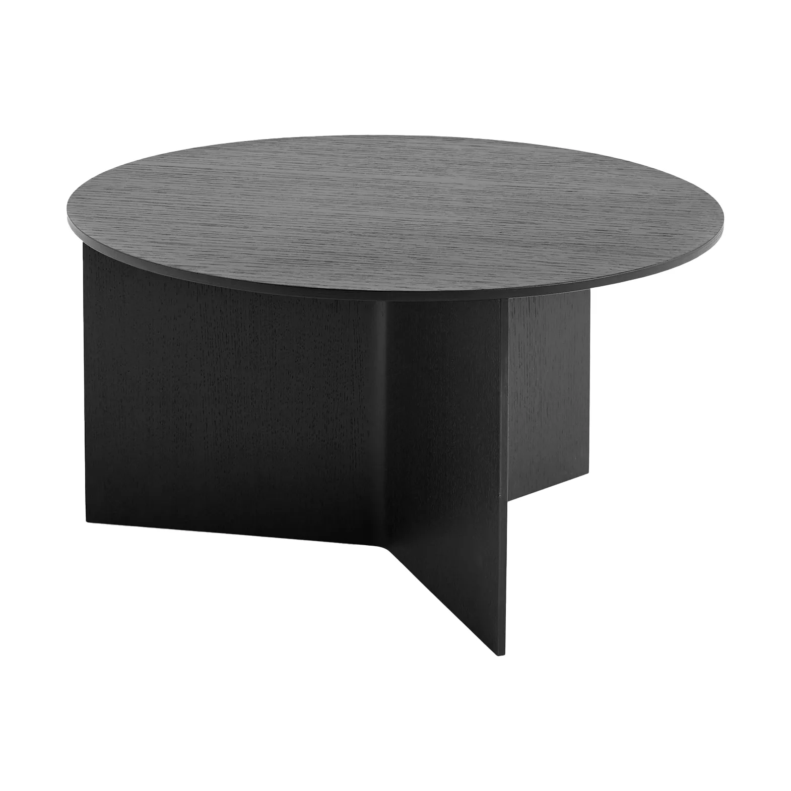 Slit coffee table Ø65 cm, Black lacquered oak HAY
