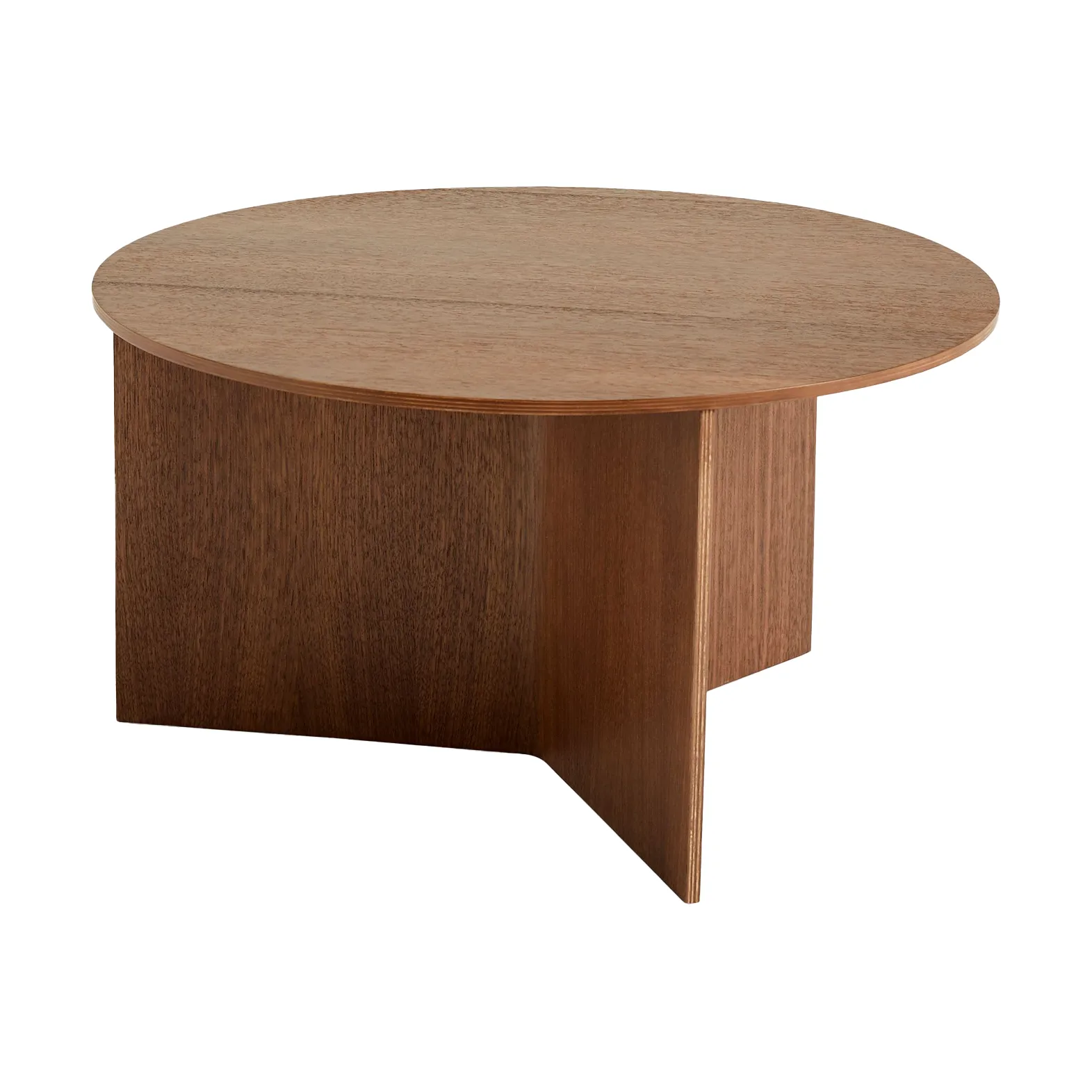 Slit coffee table Ø65 cm, Lacquered walnut HAY