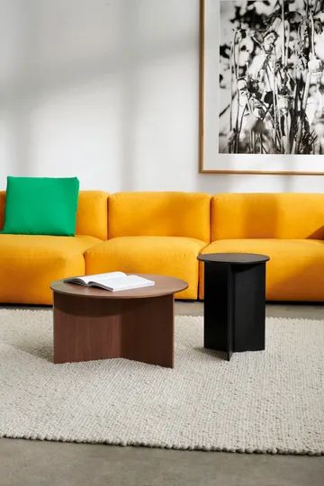Slit coffee table Ø65 cm - Lacquered walnut - HAY